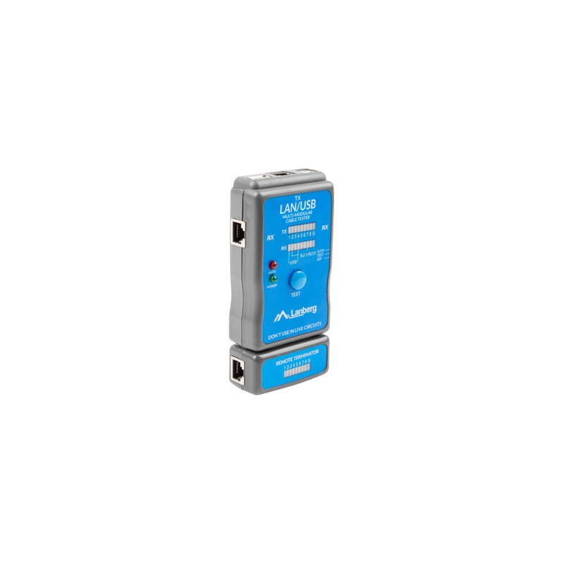 NT-0403 comprobador de cables de red Comprobador de alimentación PoE Azul
