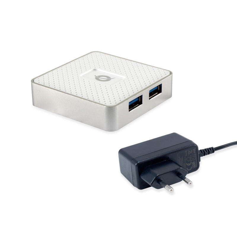 Conceptronic HUBBIES03W hub de interfaz USB 3.2 Gen 1 (3.1 Gen 1) Micro-B 5000 Mbit s Blanco
