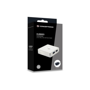 Conceptronic HUBBIES03W hub de interfaz USB 3.2 Gen 1 (3.1 Gen 1) Micro-B 5000 Mbit s Blanco