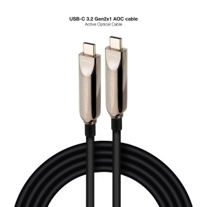 Nanocable Cable USB 3.2 Gen2x1 AOC, 60W 3A PD 10Gbps 8K@60Hz, USB-C M M, 5m, Negro