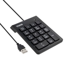 TooQ Teclado numérico USB, 19 teclas, Negro