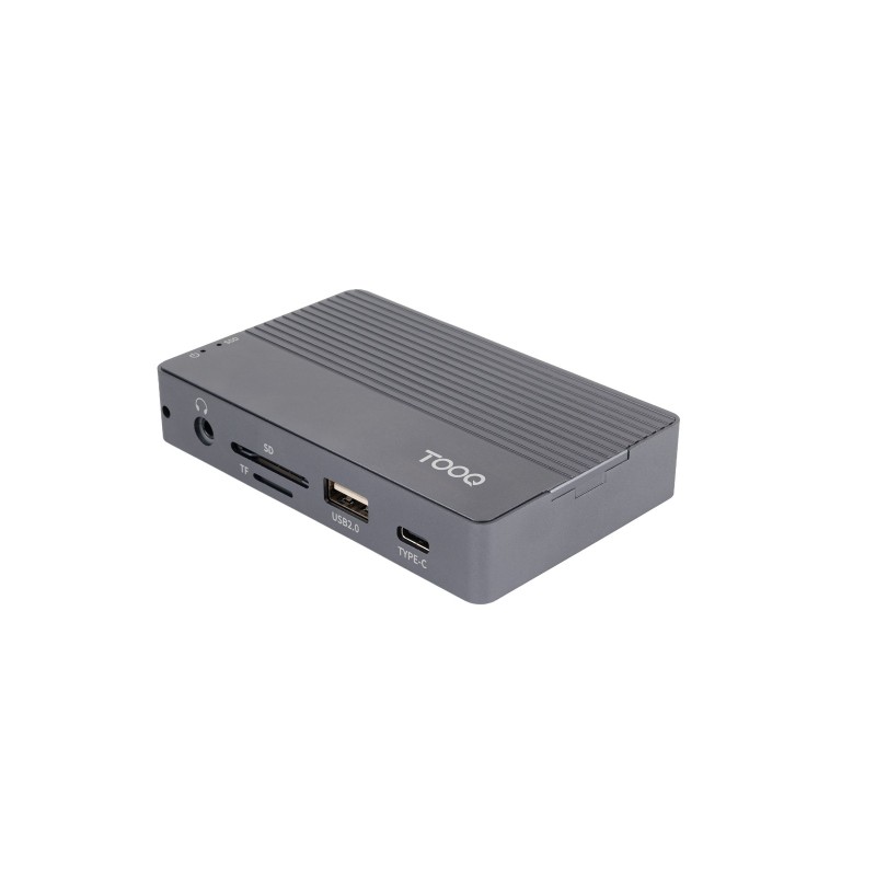 TooQ Caja externa para SSD M.2 NVMe SATA + HUB USB-C 3.2 Gen2 con 2x USB-A 3.1 + 1x USB-A 2.0 + USB-C 3.2 Gen2 + HDMI 2.0 +