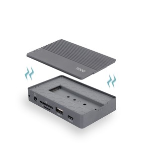 TooQ Caja externa para SSD M.2 NVMe SATA + HUB USB-C 3.2 Gen2 con 2x USB-A 3.1 + 1x USB-A 2.0 + USB-C 3.2 Gen2 + HDMI 2.0 +
