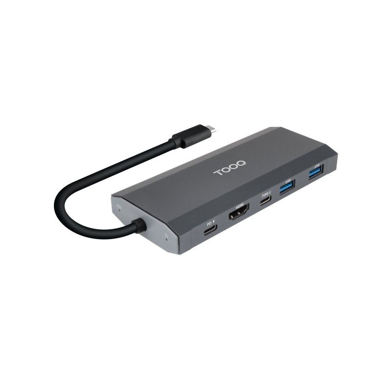 TooQ Caja externa para SSD M.2 NGFF NVMe + HUB USB 3.2 Gen2 con 1xUSB-C PD + 2xUSB-A + USB-C + HDMI, Gris