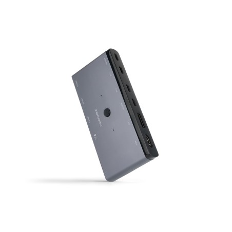 Nanocable Switch Conmutador KVM 2x USB-C a 3xUSB-A+2xPD+HDMI+DP+Audio