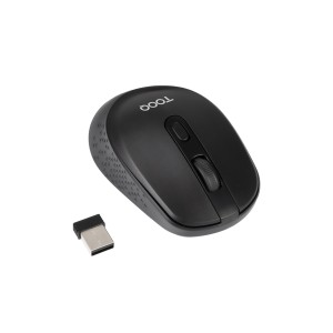 TooQ Ratón inalámbrico, 1600 DPI, 4 Botones, Negro