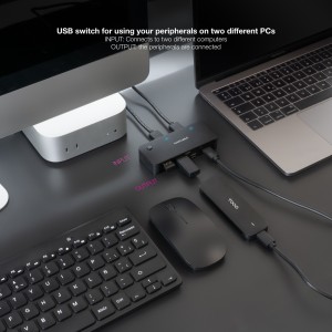 Nanocable Switch Conmutador 2x USB 3.0 a 2xUSB-A 3.0 + 2x USB-C 3.0