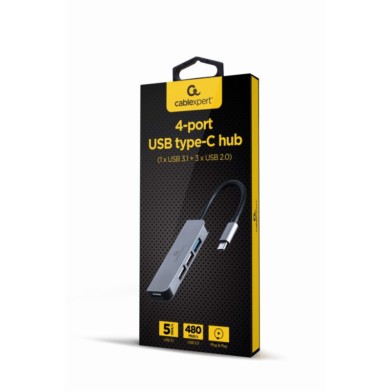 UHB-CM-U3P1U2P3-01 base para portátil y replicador de puertos Alámbrico USB 3.2 Gen 1 (3.1 Gen 1) Type-C Plata