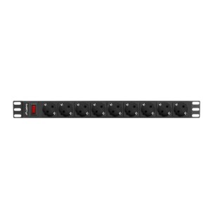 PDU-09F-0300-BK unidad de distribución de energía (PDU) 9 salidas AC 1U Negro, Gris