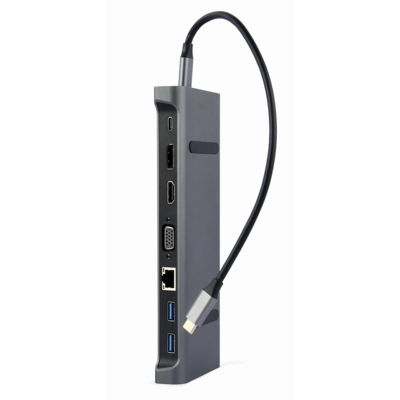 A-CM-COMBO9-02 base para portátil y replicador de puertos Alámbrico USB 3.2 Gen 1 (3.1 Gen 1) Type-C Gris