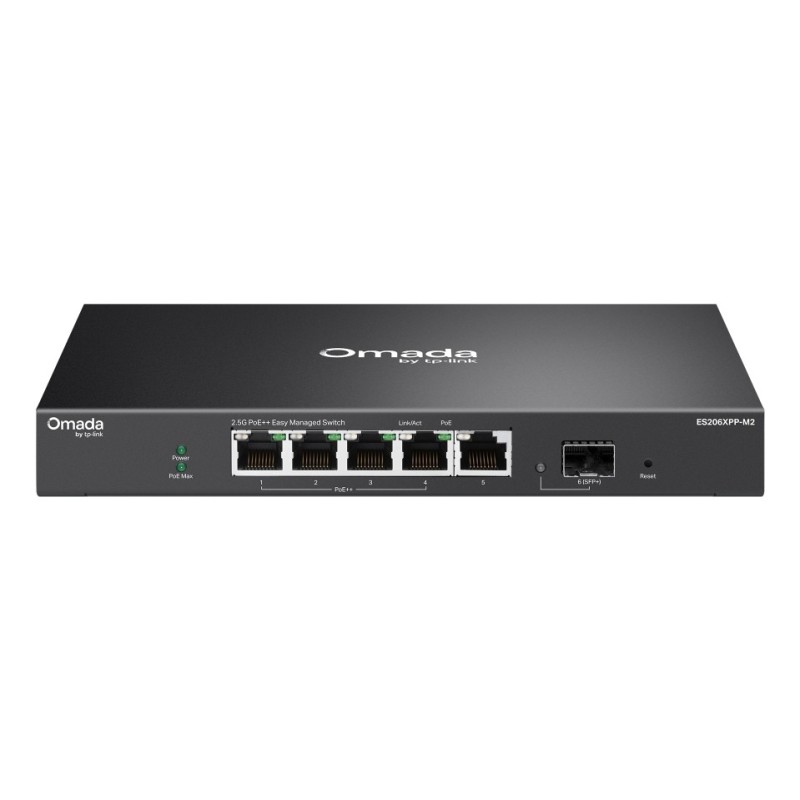 TP-Link ES206XPP-M2 switch Gestionado L2 2.5G Ethernet (100 1000 2500) Energía sobre Ethernet (PoE) Montaje en pared escritorio