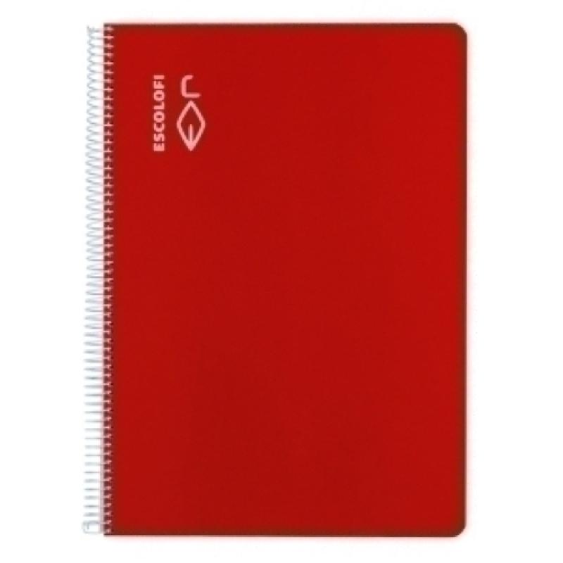 BLOCK ESCOLOFI A4 80h PT.3,5 70g ROJO - Pack de 5 unidades