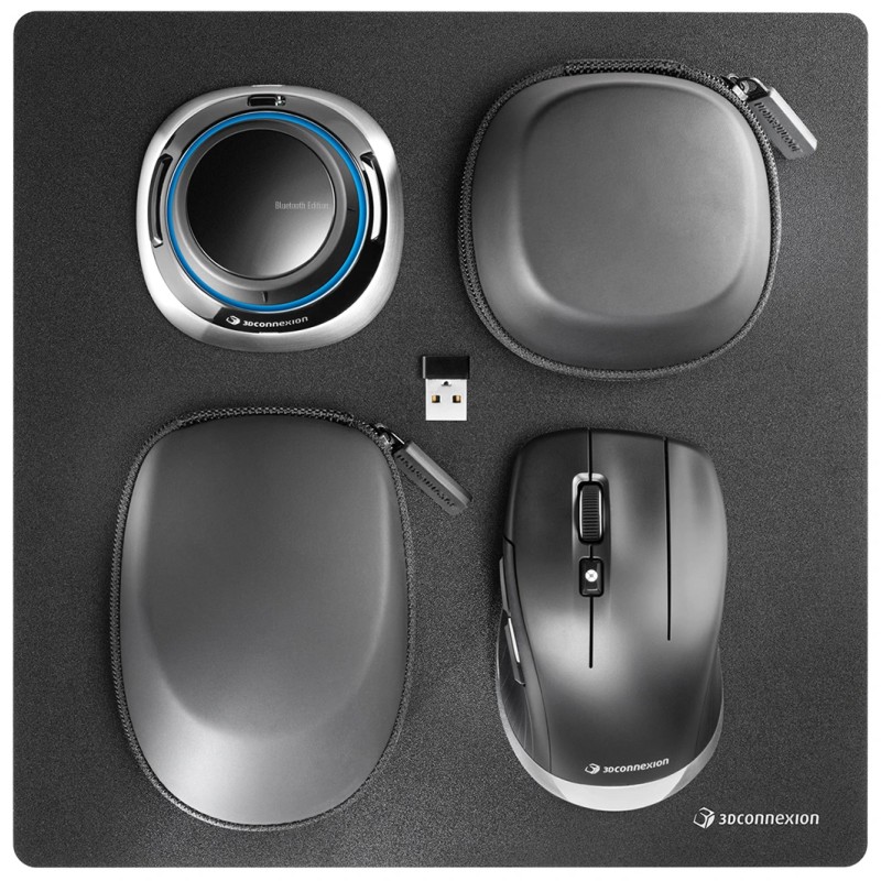 SpaceMouse Wireless Kit 2 ratón Universal mano derecha RF Wireless + Bluetooth + USB Type-A Óptico
