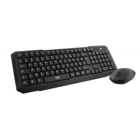 KBSCFIRSTES teclado Ratón incluido Oficina RF inalámbrico QWERTY Inglés, Español Negro