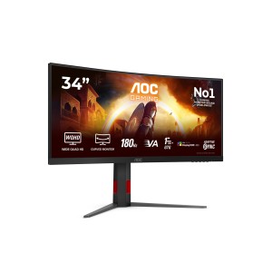 AOC G4 CU34G4CA pantalla para PC 86,4 cm (34") 3440 x 1440 Pixeles Wide Quad HD Negro, Rojo