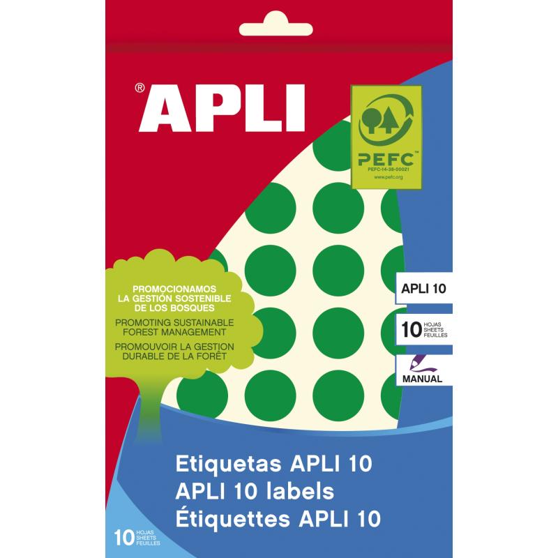 02745 etiqueta autoadhesiva Alrededor Permanente Verde 320 pieza(s) Pack de 10 Unid