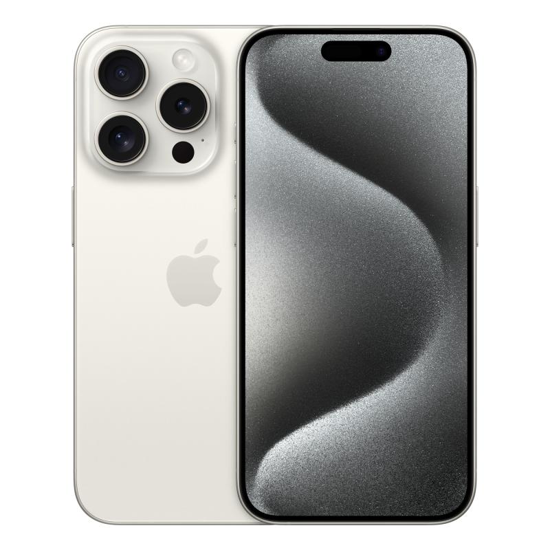 iPhone 15 Pro 15,5 cm (6.1") SIM doble iOS 17 5G USB Tipo C 128 GB Titanio, Blanco
