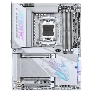 GIGABYTE X870E AORUS PRO X3D ICE Placa Base – Compatible con procesadores AMD Ryzen 9000, VRM digital de 18+2+2 fases, hasta
