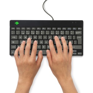 R-Go Tools Teclado ergonómico R-Go Compact Break, teclado compacto con software de pausa, QWERTY (PT), cableado, negro