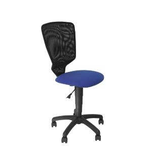Silla juvenil Júcar respaldo malla negro asiento arán azul