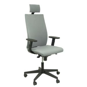 Sillón Almendros micro gris brazos regulables y cabecero
