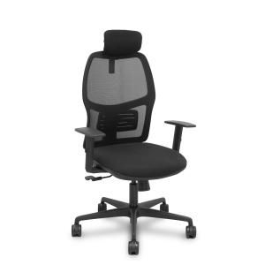 Silla Alfera sincro malla negra bali negro brazos 1D cabecero regulable
