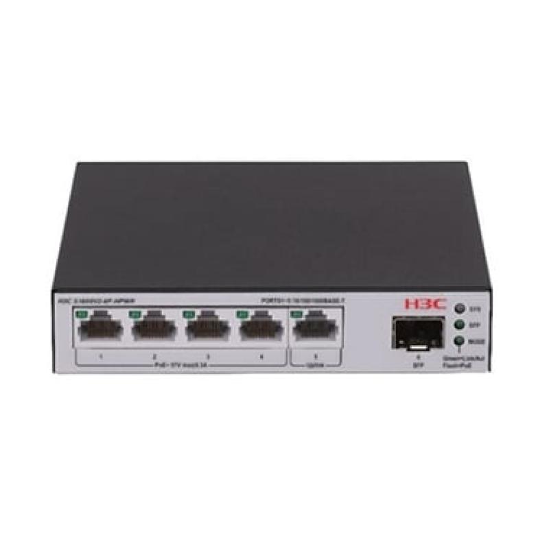 LS-1600V2-6P-HPWR-GL switch Gestionado L2 Gigabit Ethernet (10/100/1000) Energía sobre Ethernet (PoE) Gris, Negro