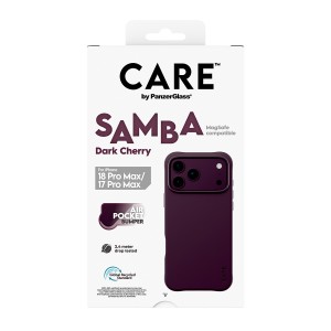 PanzerGlass CARE™ by ® Samba Case Dark Cherry w. MagSafe iPhone 18 Pro Max | 17 Pro Max funda para teléfono móvil Púrpura