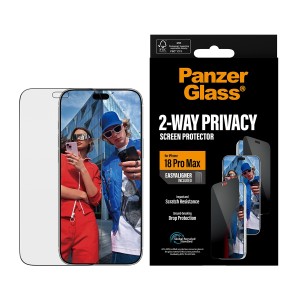 PanzerGlass ® 2-Way Privacy Screen Protector iPhone 18 Pro Max | Ultra-Wide Fit w. EasyAligner Protector de pantalla 1 pieza(s)