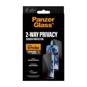 PanzerGlass ® 2-Way Privacy Screen Protector iPhone 18 Pro Max | Ultra-Wide Fit w. EasyAligner Protector de pantalla 1 pieza(s)