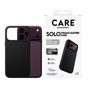 PanzerGlass CARE™ by ® Solo Vegan Leather Case Black w. MagSafe iPhone 18 Pro Max | 17 Pro Max funda para teléfono móvil Negro