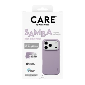 PanzerGlass CARE™ by ® Samba Case Rich Lavender w. White MagSafe iPhone 18 Pro | 17 Pro funda para teléfono móvil Púrpura