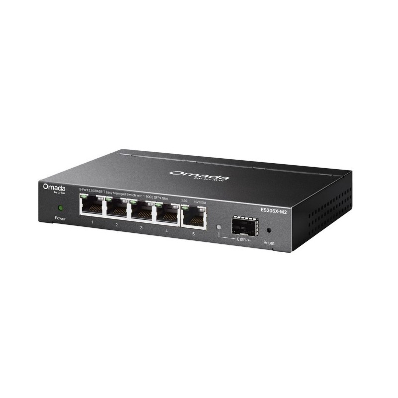 TP-Link Omada ES206X-M2 switch Gestionado L2 2.5G Ethernet (100 1000 2500) Montaje en pared escritorio Negro