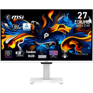MSI Pro MAX 271UPXW12G pantalla para PC 67,3 cm (26.5") 3840 x 2160 Pixeles UltraWide Full HD QD-OLED Blanco