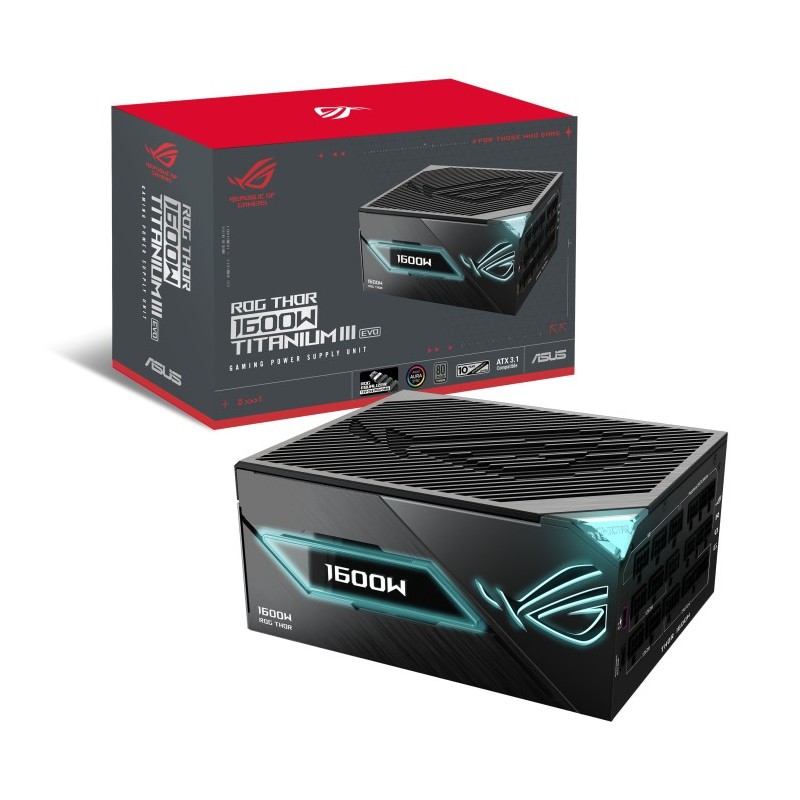 ASUS ROG -THOR-1600T3-GAMING-EVO unidad de fuente de alimentación 1600 W 20+4 pin ATX ATX Gris