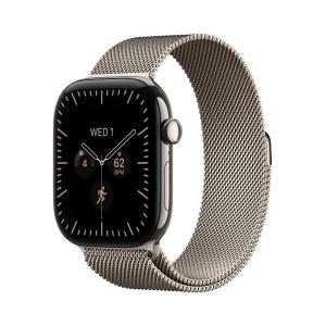 Watch Series 12 (GPS + Cellular) - Caja de titanio en color natural (42 mm) - Pulsera Milanese Loop color natural