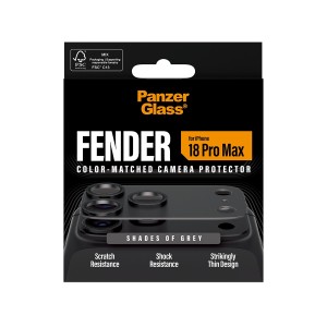 PanzerGlass ® Fender Camera Lens Protector Shades of Grey iPhone 18 Pro Max Protector de pantalla 1 pieza(s)