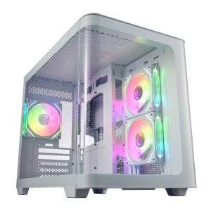 FSP S380-WA Carcasa Mini Tower mITX, mATX Blanco ARGB