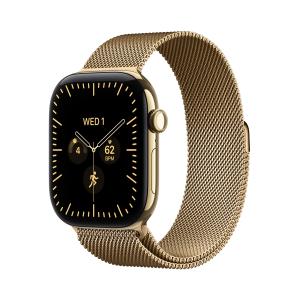 Watch Series 12 (GPS + Cellular) - Caja de titanio en oro brillante (42 mm) - Pulsera Milanese Loop color oro brillante