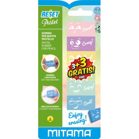 Gomma Reset Pastello per Matita pz. 3+3 omaggio goma Caucho Multicolor 6 pieza(s)