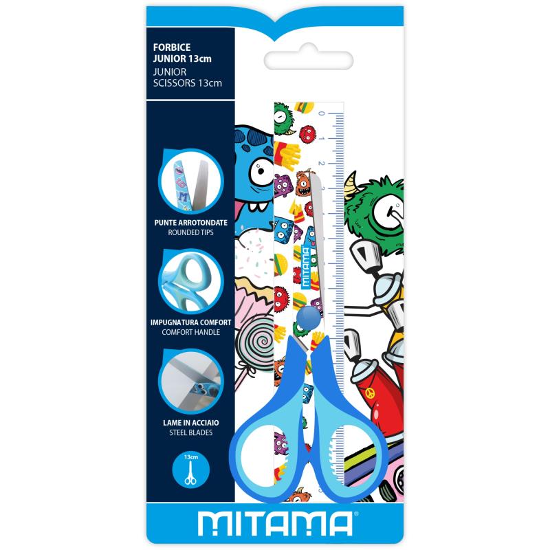 Forbice Scuola 13 cm. Corte recto Multicolor
