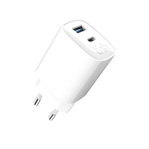 Cargador 1 USB-C +1 USB-A GAN 45W mains charger - Blanco