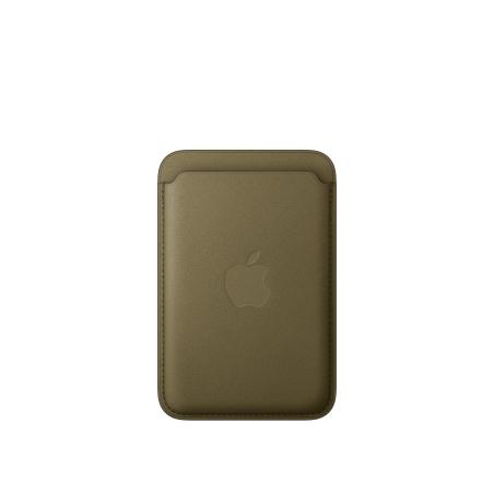 Cartera de trenzado fino con MagSafe para el iPhone - Oliva oscuro
