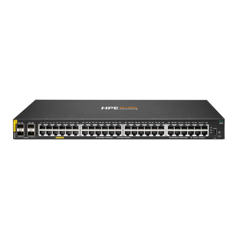 Aruba Networking CX 6000 48p 10M/100M/1G Class4 PoE 4p SFP 1G 370W Switch