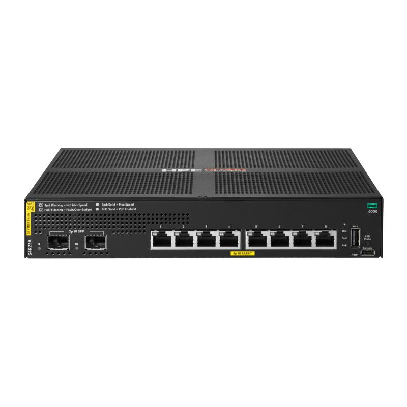Aruba Networking CX 6000 8p 10M/100M/1G Class4 PoE 2p SFP 1G 67W Switch