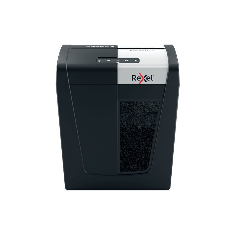 Rexel Secure MC6 triturador de papel Microcorte 55 dB Negro, Plata