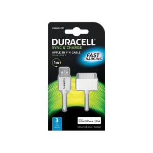 Duracell USB5011W cable USB 2.0 1 m Blanco