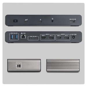 StarTech.com 206UE-TB5USB4DOCK base para portátil y replicador de puertos Alámbrico Thunderbolt 5 Negro, Gris