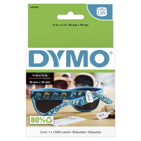 DYMO Etiquetas auténticas LW de precio en formato doble | 10 mm x 19 mm | Etiquetas para impresoras de etiquetas LabelWriter |