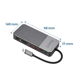Ewent EW1156 base para portátil y replicador de puertos Alámbrico USB 3.2 Gen 1 (3.1 Gen 1) Type-C Aluminio